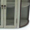 thumbnail image 2 of Benjara Castle Shaped Wooden Wall Cabinet with Mesh Design, Gray and Brown, 2 of 5