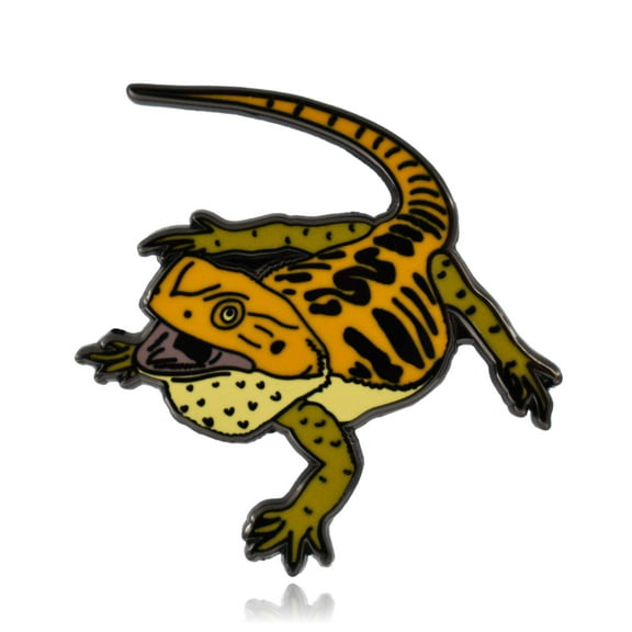 Bearded Dragon Pogona Lizard Hard Enamel Pin | Clayton Jewelry Labs