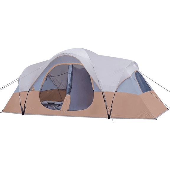 Camping Tent 10-Person-Family Tents, Parties, Music Festival Tent, Big, Easy Up, 5 Large Mesh Windows, Double Layer, 2 Room, Waterproof, Weather Resistant, 18ft x 9ft x78in