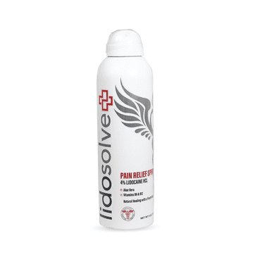 Lidosolve+ Topical Pain Relief Spray, Natural, 4% Lidocaine, B12 & B6, Vanilla, Aloe Vera, 6oz