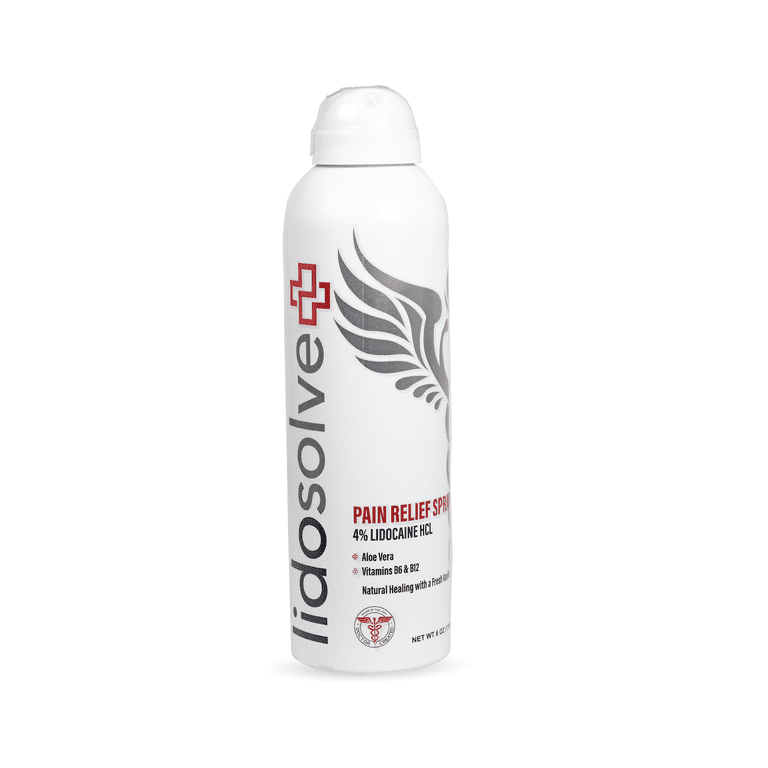 Lidosolve+ Topical Pain Relief Spray, Natural, 4% Lidocaine, B12