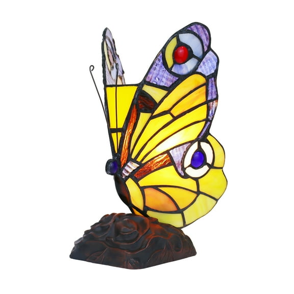 "RADIANCE Goods Tiffany-style 1 Light Butterfly Accent Table Lamp 9"" Tall"