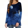 thumbnail image 4 of FGVCTG Halloween Pumpkin Tops For Women, Long Sleeve Pajamas Nightgowns House Dresses Ladies Night Sleep Dress Dark Blue 3XL, 4 of 5