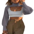 thumbnail image 2 of Pull-over Femme Pull à Col Haut Manches Longues Pull en Maille, 2 of 7