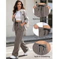 thumbnail image 6 of Cadmus Plus Size Wide Leg Sweatpants for Women Drawstring Elastic Waist Fall Winter Casual Workout Pants with Pockets,Greige,2XL, 6 of 9