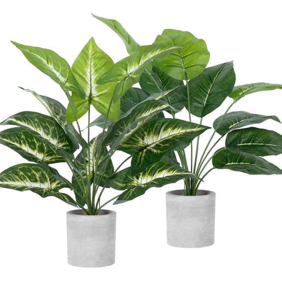 Scidweet 2 Pack Fake Plants, Artificial Tropical Small Pot Plants Indoor Office Table Kitchen Bathroom Home Decor