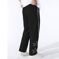 thumbnail image 6 of European Star Embroidery Men's Loose Fit Casual Streetwear Trousers with Comfortable Athletic Design for Everyday Wear Casual Pants Elastic Waist Straight Work Pants for Men, 6 of 7