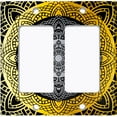 thumbnail image 6 of Metal Light Switch Plate Cover Yellow Black Mandala Circle Pattern MDL004, 6 of 13