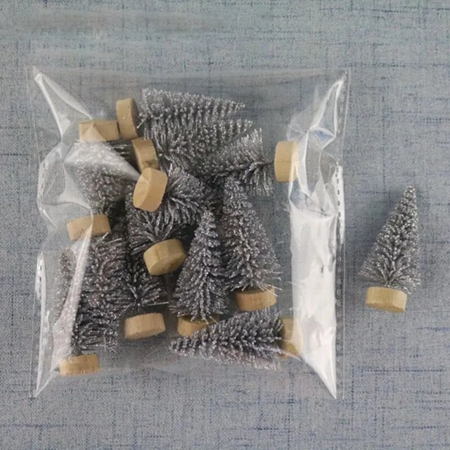 12 unids/bolsa decoración navideña de cono de pino de plata y oro de madera con adornos colgantes de árbol de Navidad
