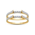 thumbnail image 1 of 1/2 ct t.w Round Cut Lab Created Moissanite Diamond Cathedral Enhancer Ring Guard For Women In 14K Yellow Gold Over Sterling Silver For Womens (D Color, VVS1 Clarity 0.50 Cttw)-9.5, 1 of 6