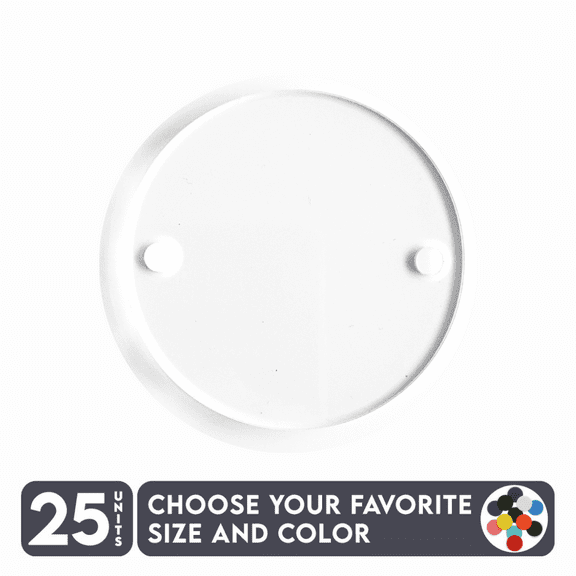 25 Units Acrylic Circle Blanks With Two Hole 1/8" Thick – Clear or Solid Color – (Size 2.5") Made in USA