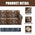 thumbnail image 5 of NEWEEN Sofa Cover High Stretch Elastic Fabric 1 2 3 Seater Sofa Slipcover Chair Loveseat Couch Cover Polyester Spandex Furniture Protector Cover with 1 Pillowcase (3 Seater, Brown Pattern), 5 of 7
