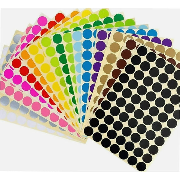 2240 Pcs 3/4" Round Dot Stickers,Color Coding Circle Sticky Dot Labels Stickers, 16 Colors