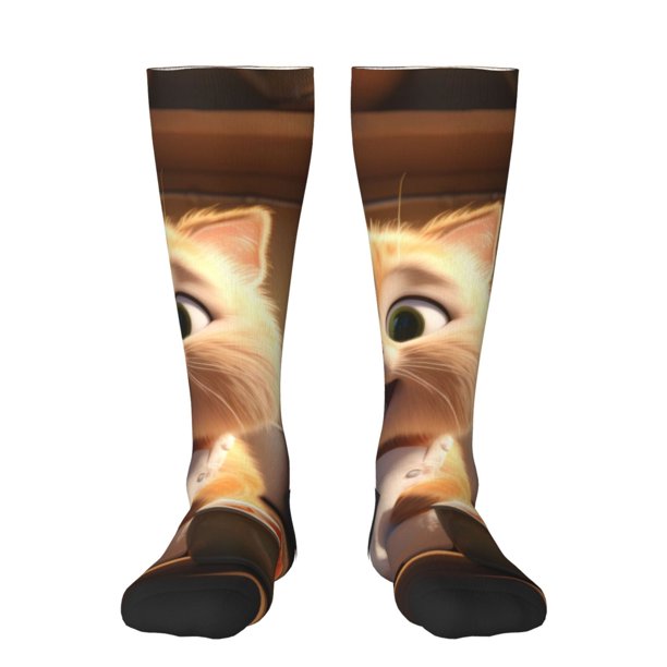 Balery Cartoon Cooking Cat Calcetines novedosos Calcetines deportivos Calcetines hasta la rodilla Calcetines de algodón Calcetines originales y geniales