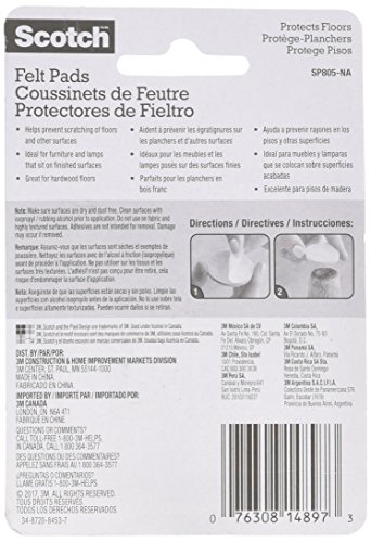 Scotch® Round Felt Pads, SP801-NA, beige, 1 in (2.54 cm), 16 per pack