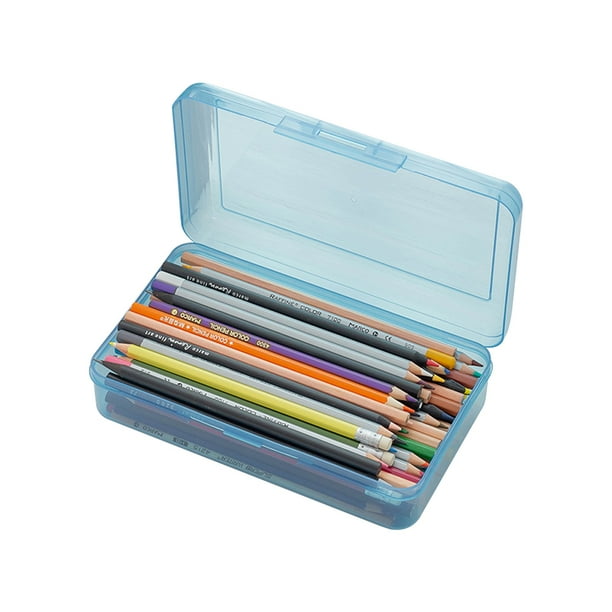 Caja de lápices de plástico de colores, cajas de lápices de gran capacidad para niños adultos, para útiles escolares de oficina Zhivalor CPB-SSW1598-4