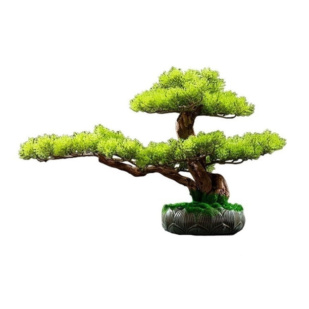 Decoración de Feng Shui chino Plantas verdes falsas Entrada de la sala de estar Adornos de bonsái de hotel Árbol de simulación de escritorio