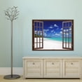 thumbnail image 3 of IDEA4WALL Fake Brown Window Beach Peel and Stick Wallpaper Removable Wall Mural Sticker Decal, 3 of 4