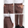 thumbnail image 6 of Unique Bargains Men's Checked Prom Trousers Regular Fit Formal Plaid Suit Pants 32 Brown, 6 of 6
