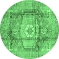 thumbnail image 1 of Ahgly Company Indoor Round Abstract Emerald Green Modern Area Rugs, 4' Round, 1 of 4