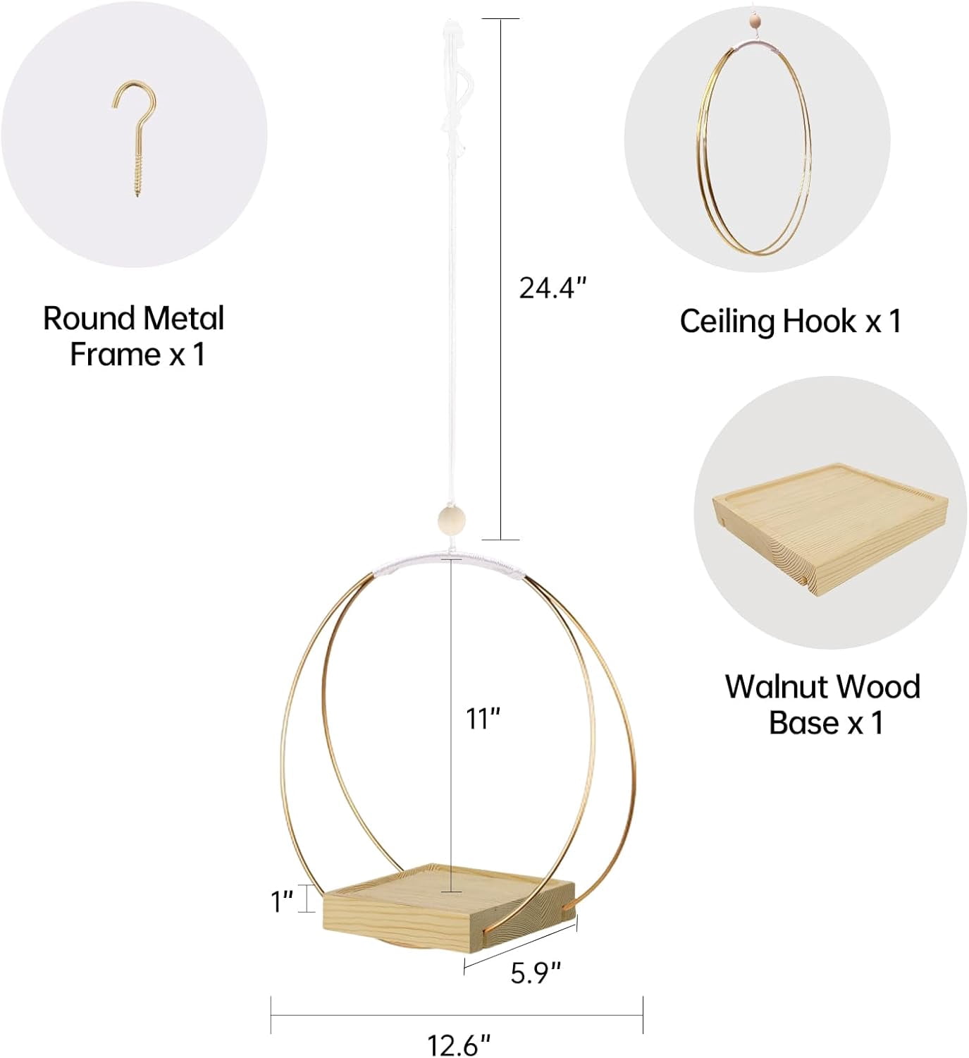 Hanging Planters for Indoor Plants - Plant Hanger Outdoor, Metal Plant Hanger Mid Century  Macrame, Hanging Wall Ceiling Window, Gift for Mom, Plant Lovers, Housewarming