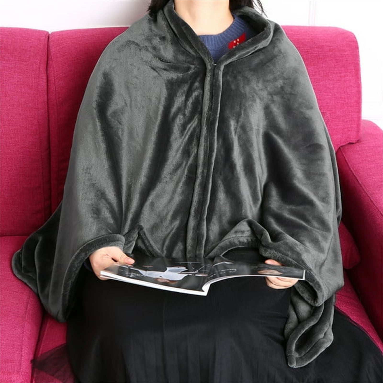 Jierger Electric Blanket Heated Blanket Washable USB Charging Electric Thermal Heating Shawl Insulated Heating Scarf for All Seasons Blankets Plush Throw Blanket for Bedroom Bed Living Room Sofa Couch