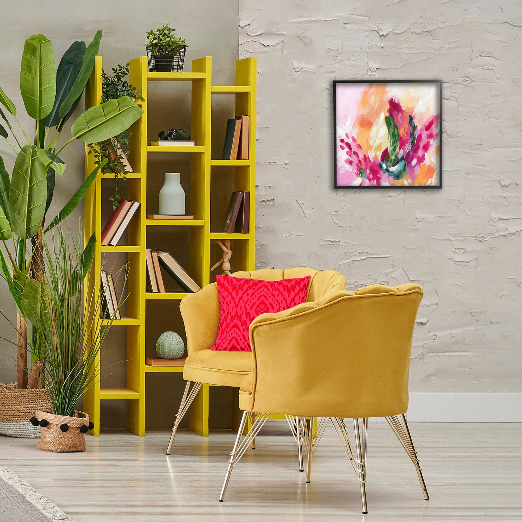 Stupell Industries Abstract Tropical Punch Abstract Painting Black Framed Art Print Wall Art, 17 x 17