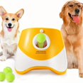 thumbnail image 1 of Automatic Interactive Dog Ball Launcher for Exercise & Retrieval Training – Includes 3 Tennis Balls, USB Rechargeable, Plastic Construction, Safe ≤36V Operation, 1 of 12