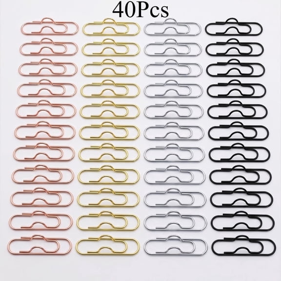 40‑Piece Multicolor Metal Pen Clips, Easy‑Grip Convenient Pen Holder Accessories for Notebooks and Daily Use