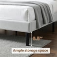 thumbnail image 6 of Zerduos Queen Size Bed Frame with Headboard, Fully Upholstered Mattress Foundation Bedframe, Wooden Slats Support, No Box Spring Needed, Grey, 6 of 7