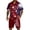 Wine, variant on Mens 4th of July 2 Piece Set Summer Tracksuits 2 Piece Outfits Independence Day Textured Short Sleeve Button Down Shirts and Drawstring Short Sets