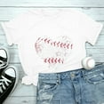 thumbnail image 2 of POETANCE Clearance Women's Baseball Love Classic Round Neck Casual Short Sleeve Baseball T Shirt Ladies Long Sleeve Shirts (White,S), 2 of 6