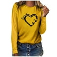 thumbnail image 2 of Valentine's Day Shirt for Women Plus Size Long Sleeve Funny Cute Graphic Print Tees Casual Crew Neck Pullover Tops(Yellow,XXL), 2 of 4