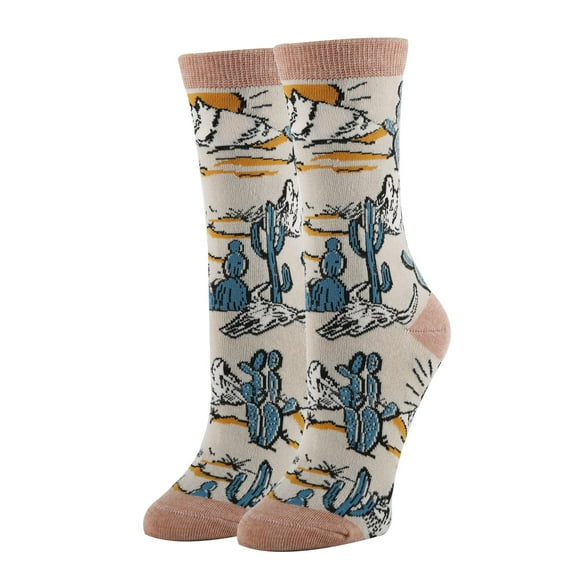 Sock It Up Women’s Colorful Patterned Dress Socks, Premium Cotton Casual Fashion Crew Socks, Wild West