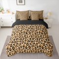 thumbnail image 2 of jejeloiu Brown Leopard Pattern 7-Piece Twin Bedding Sets,Wild Animals Bedding Comforter Set For Cheetah Lover Reversible, 2 of 8