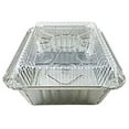 thumbnail image 2 of Pactogo 2 1/4 lb. Oblong Deep Aluminum Foil Take-Out Pan with Clear Plastic Dome Disposable Containers 8.44" x 5.94" x 1.81" (Pack of 500 Sets), 2 of 6