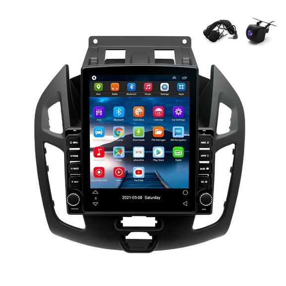 Android 15 Car Stereo 4GB 64G 9.7in Bluetooth WiFi for Ford Transit 2014-2018 Built-in CarPlay Android Auto GPS FM/RDS SWC Split Screen AHD Cam Mic