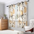 thumbnail image 2 of Yayeee Window Curtains Light Filtering 63"x42" Grommet Panel Pair Home Living Room Decor, Beige Fall Books, 2 of 7