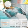 thumbnail image 2 of Abstract Teal Duvet Cover Set Twin Size, Grey Gradient Mottled Graffiti Retro Modern Art 4 Piece Soft Microfiber Bedding Set with 1 Duvet Cover, 1 Flat Sheet, 2 Pillowcases, 2 of 9