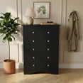 thumbnail image 3 of Homall 47'' Tall 5 Drawer Dressers for Bedroom, Modern Wood Chest of Drawers Storage Cabinet for Living Room, Black, 3 of 10