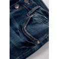 thumbnail image 4 of ABPHQTO Jeans ajustados al tobillo rasgados con cintura alta y botón azul para mujer, 4 of 5