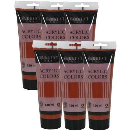 UPC: 0194629120741 | Sargent Art Acrylic Paint Tube 120 ml Burnt Sienna Pack of 6