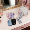 thumbnail image 5 of HUIANER 10pcs Chapstick Holder Keychain Portable Lip Gloss Bag Present Travel Accessory for Girls Women Gift, Marble Pattern, 5 of 10