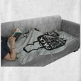 thumbnail image 6 of Adventure Soft Flannel Fleece Throw Blanket, Packing the Bags and Traveling World Journey and Fun Themed Work of Art Print, Cozy Plush for Indoor and Outdoor Use, 60" x 80", Black White, by Ambesonne, 6 of 6
