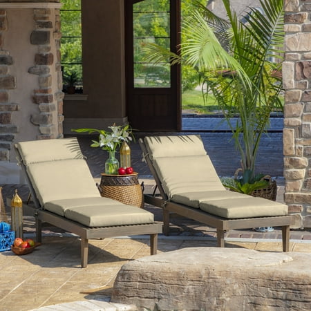 Arden Selections 29.5&#34; x 21&#34; Leala Texture Outdoor Chaise Lounge Cushion Taupe