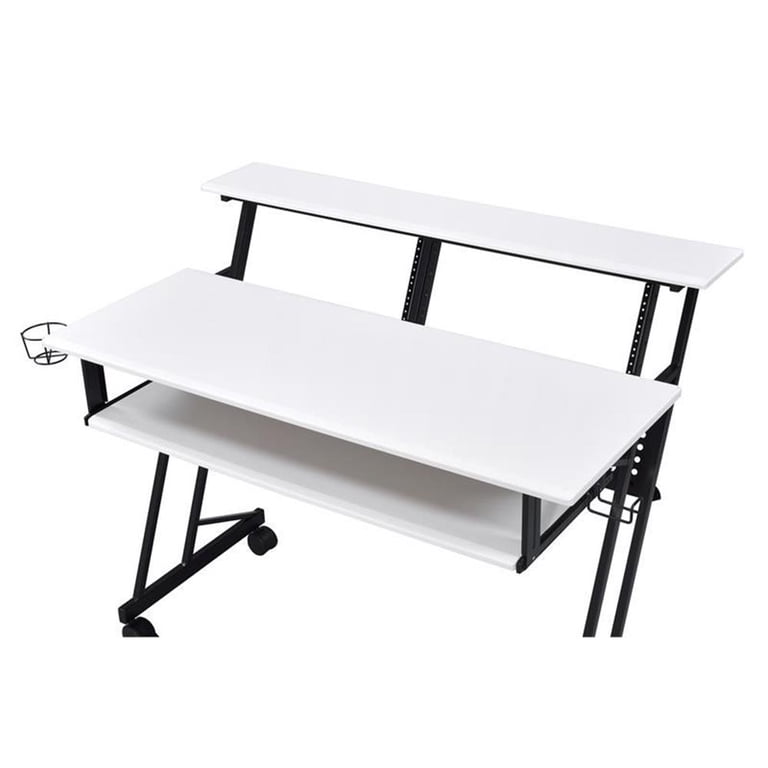 ACME Suitor Wooden Top Music Recording Studio Desk in White and
