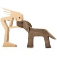thumbnail image 1 of Adorno de talla de madera para cachorro familiar, perro mascota de madera maciza Natural Fa Rojo Verde, 1 of 5