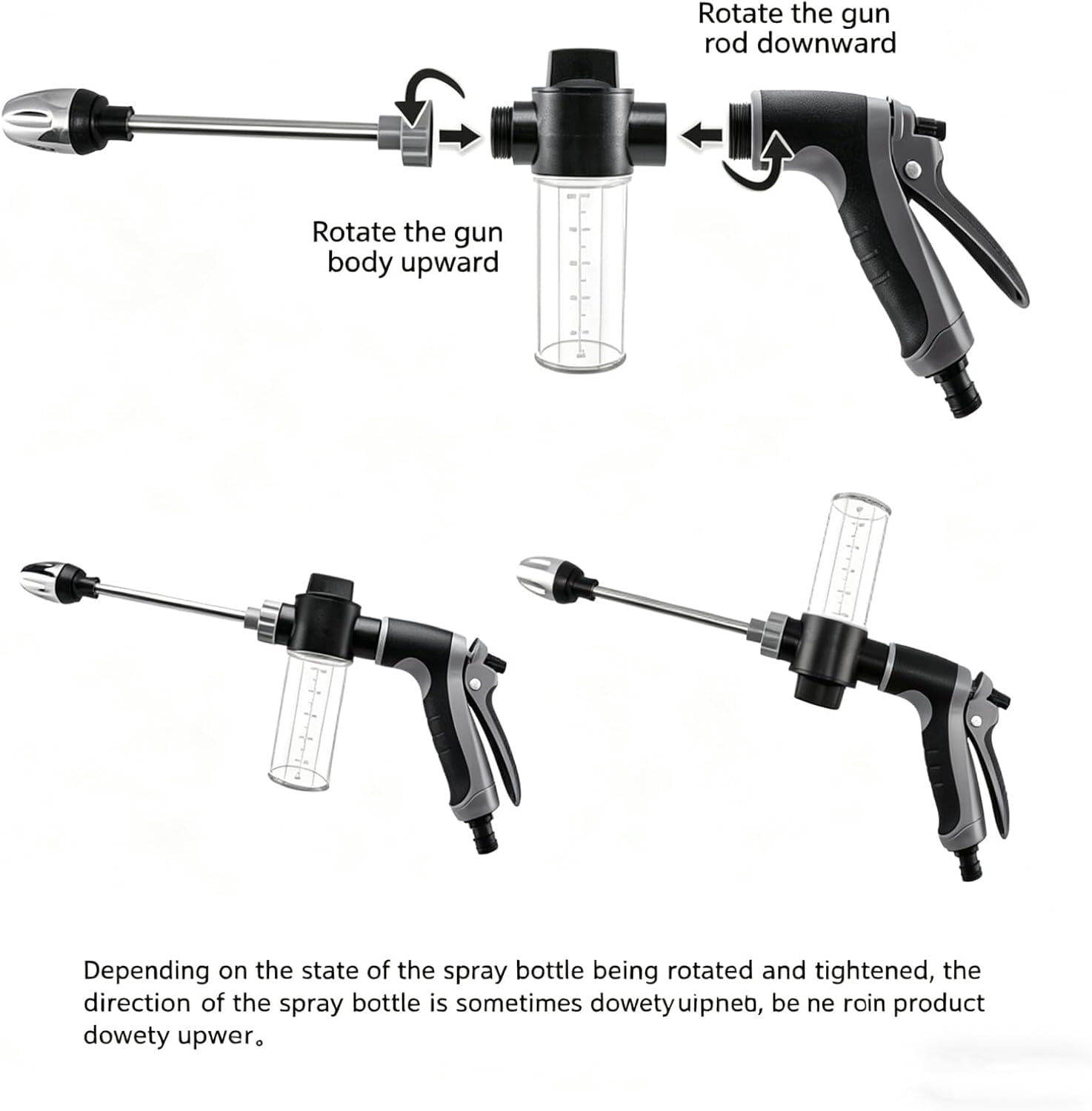 Jet Nozzle Power Washer for Garden Hose with Adjustable Spray Modes and Stainless Steel Construction for Car and Patio Cleaning