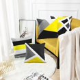 thumbnail image 5 of Set of 4 Throw Pillow Covers Modern Abstract Stripe Simple Geometric Acrylic Bold Decorative Pillow Cases Home Decor Square 18x18 Inches Pillowcases(Grey Yellow), 5 of 5