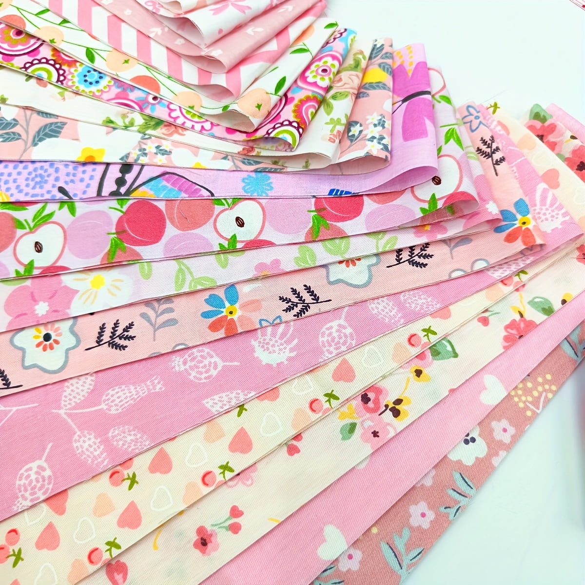 80 Pcs Jelly Roll Fabric Strips for Quilting Sewing-2.6 Inch Precut Cotton Floral Fabric Strips Bundles, Perfect Quilting Fabric for Sewing,DIY Sewing Supplies Pink